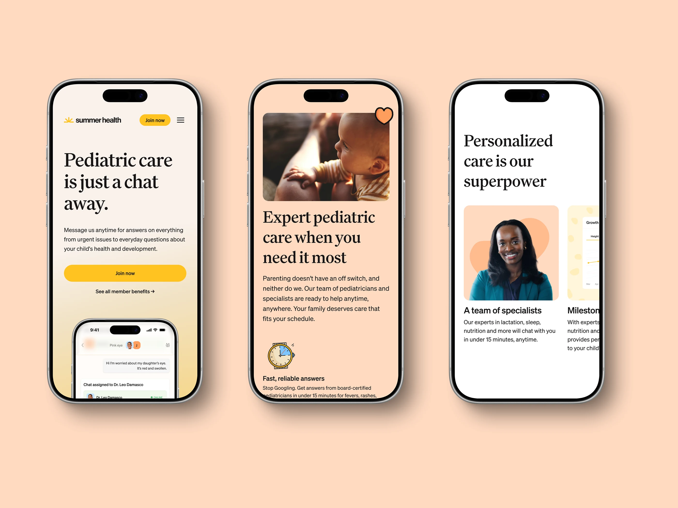 Summer Health app screens
